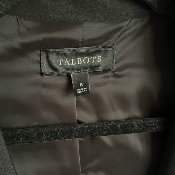 Talbots Lined Wool Stretch Fabric Black Blazer 8 Career Office Business - Picture 2 of 9
